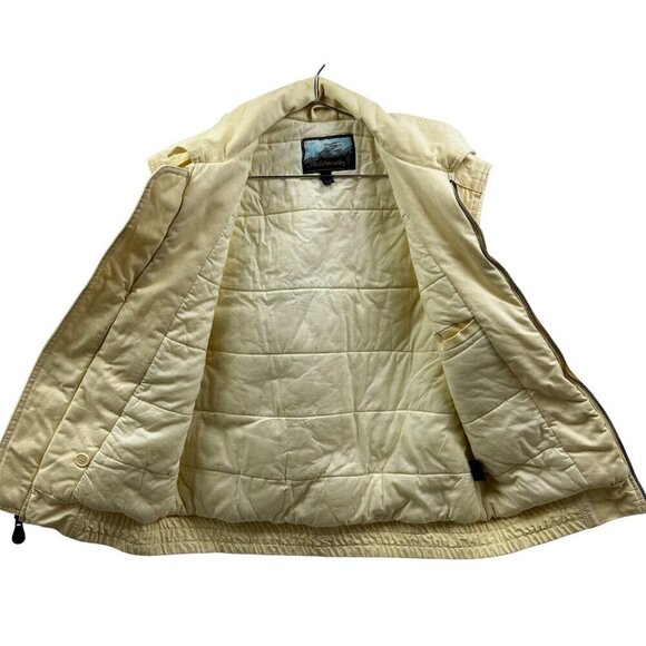 VTG SEARS Fieldmaster Sleeveless Utility Puffer Vest  Jacket W/Button Epaulets L - Picture 10 of 15